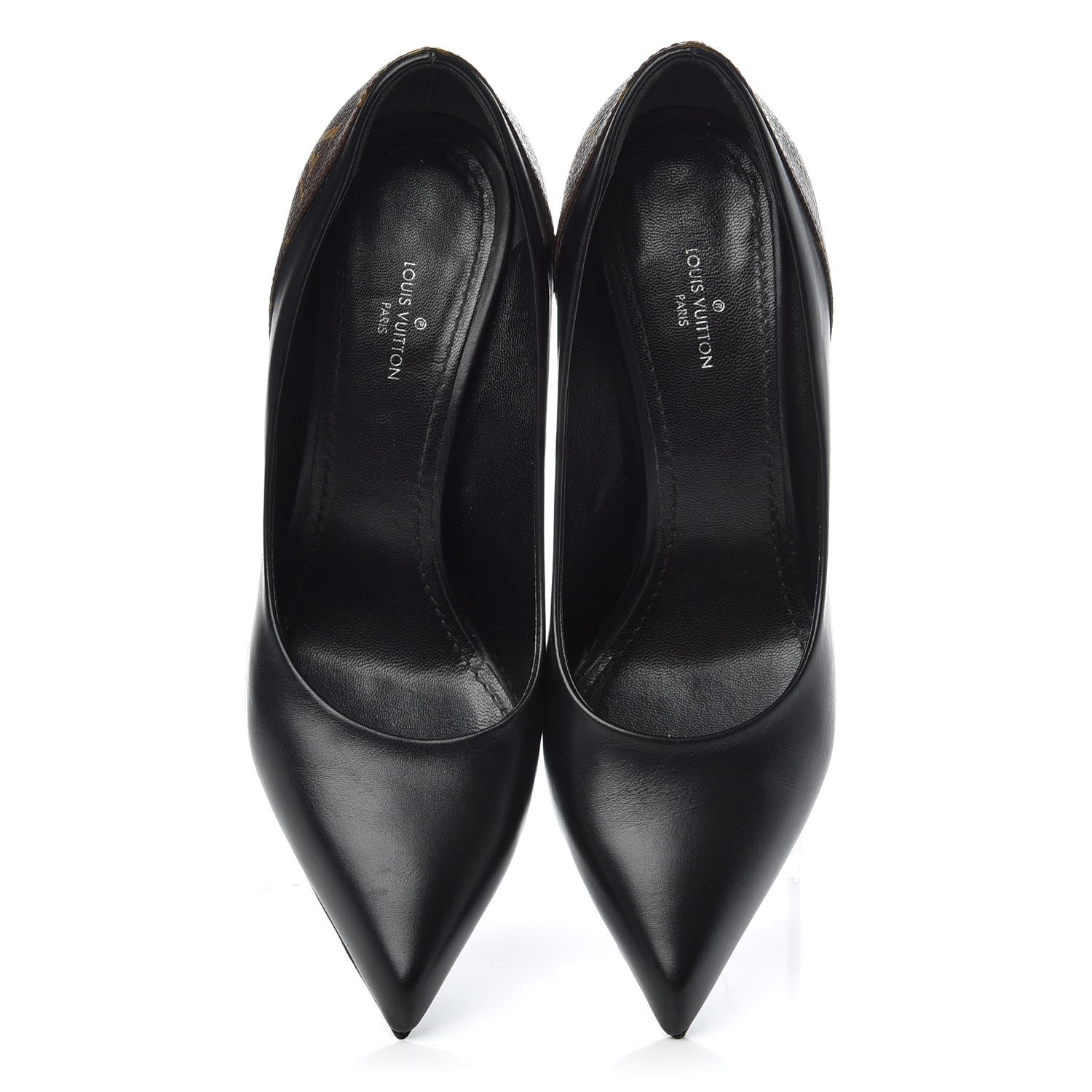 Louis Vuitton Calfskin Monogram Matchmake Pumps 37.5 Black 5 of 10
