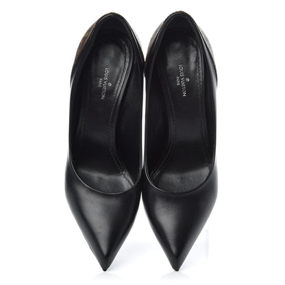 Louis Vuitton Calfskin Monogram Matchmake Pumps 37.5 Black 5 of 10