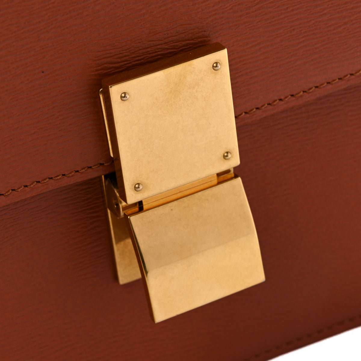 Liege Calfskin Medium Classic Box Flap Bag Terracotta