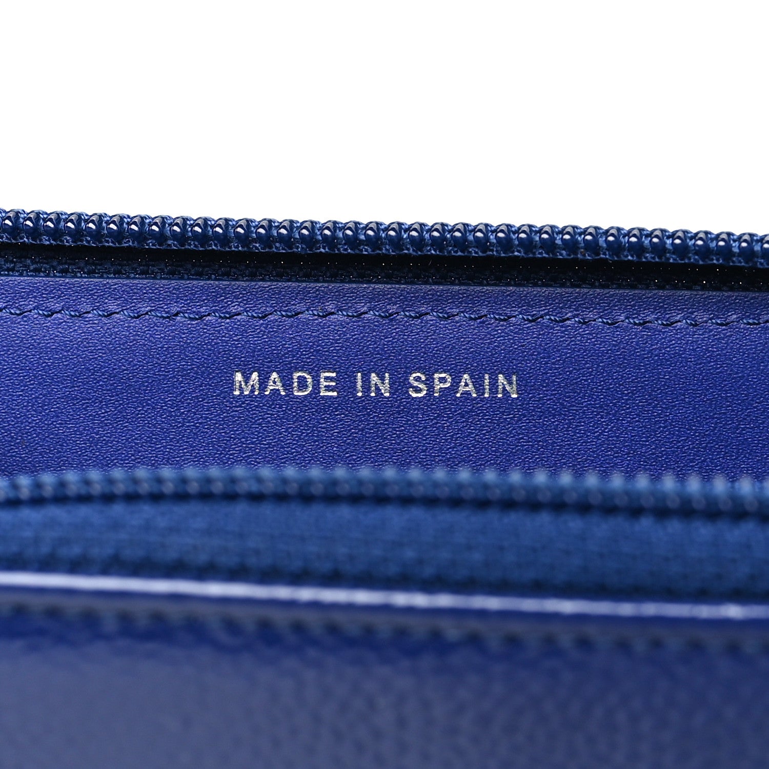 Chanel Patent Caviar Timeless CC Small Gusset Zip Around Wallet  Blue 7 of 9