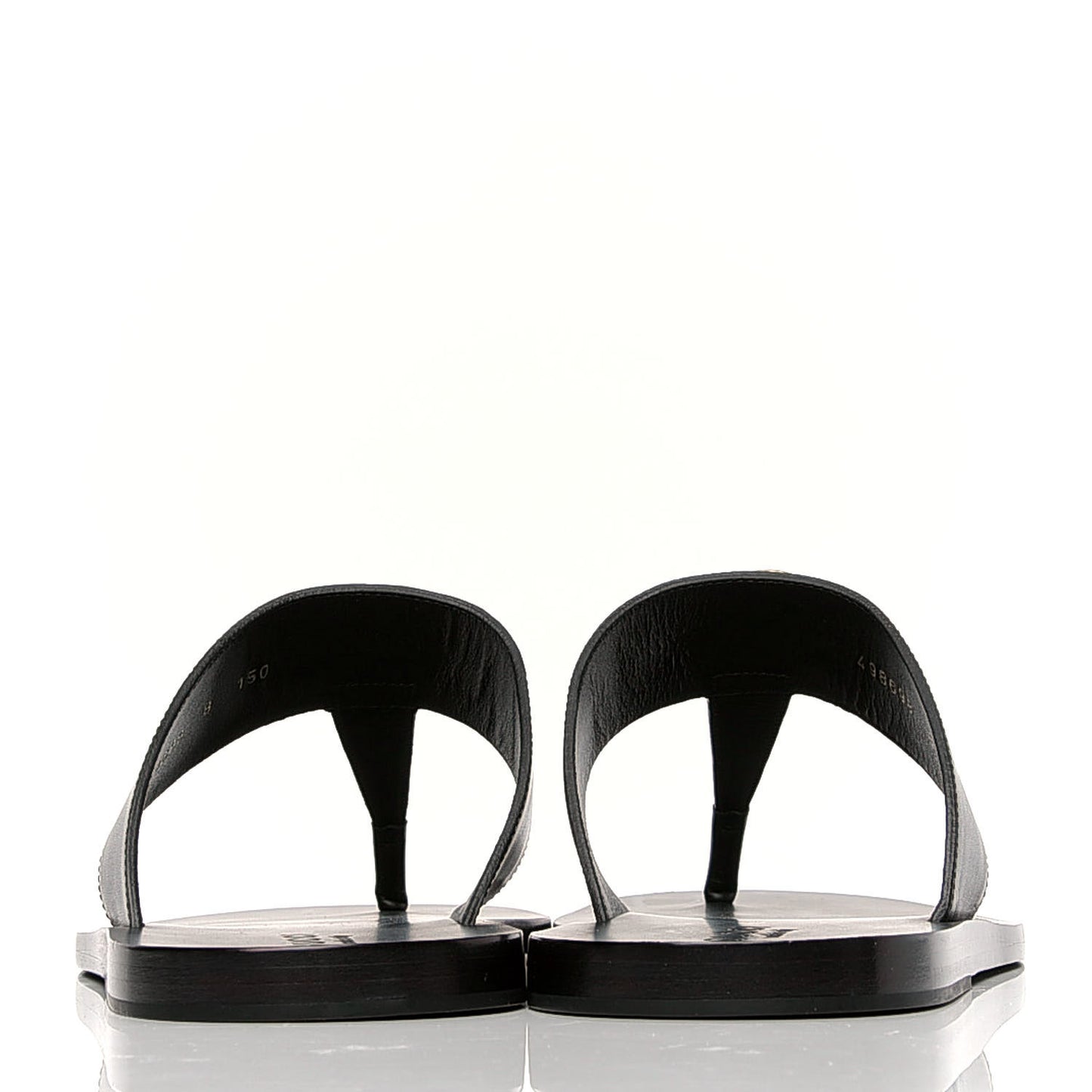 Rei Calfskin Cirano Lux Mens GG Marmont Thong Flat Sandals 8 Black