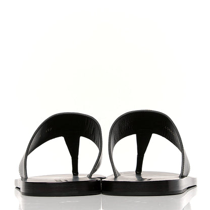 Gucci Rei Calfskin Cirano Lux Mens GG Marmont Thong Flat Sandals 8 Black 4 of 6