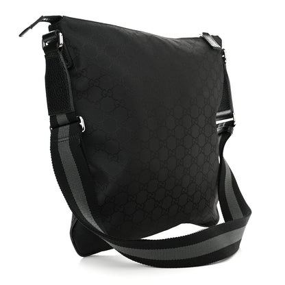 Gucci Nylon Monogram Medium Flat Messenger Bag Black 2 of 10