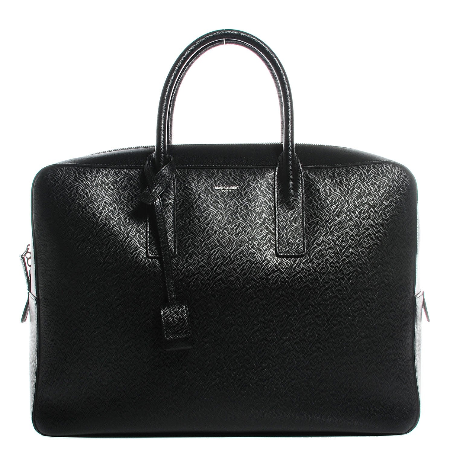 Saint Laurent Grain de Poudre Classic Museum Large Briefcase Black 1 of 9