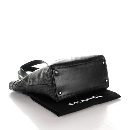 Chanel Goatskin Perforated Small CC Tote Black 4 of 9