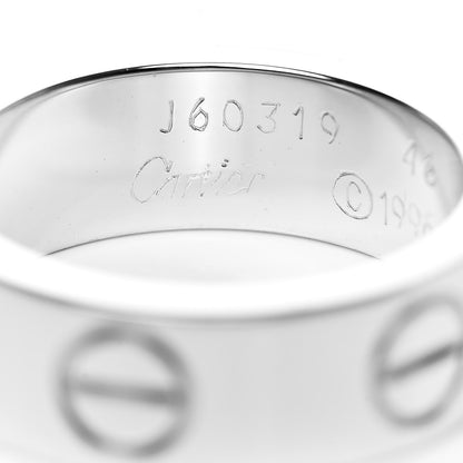 Cartier 18K White Gold 5.5mm LOVE Ring 46 3.75 4 of 5