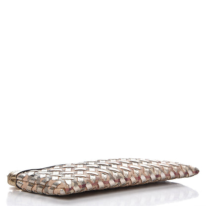 Burberry Woven Leather Nova Check Ashcombe Clutch Gold 4 of 10