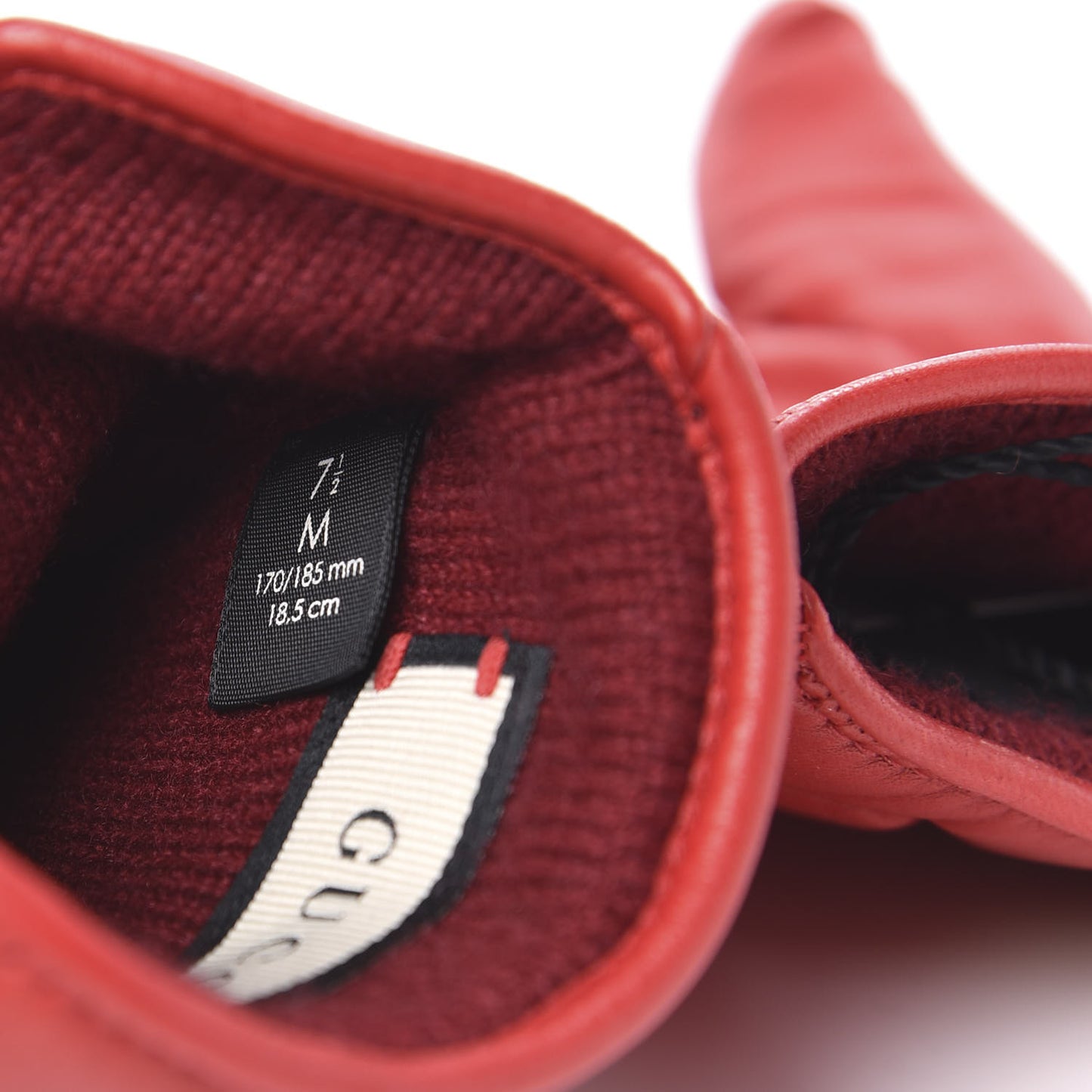 Nappa GG Marmont Chevron Gloves 7 Red