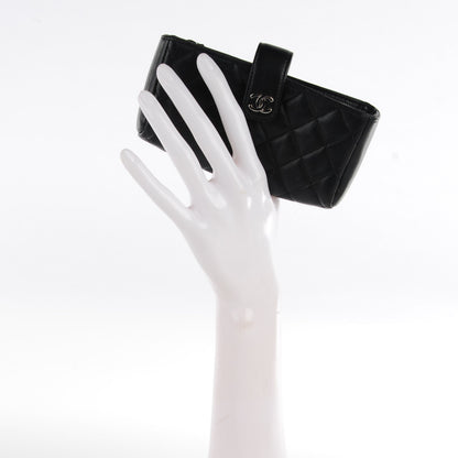 Chanel Lambskin Quilted Mini Phone Holder Clutch Black 2 of 8