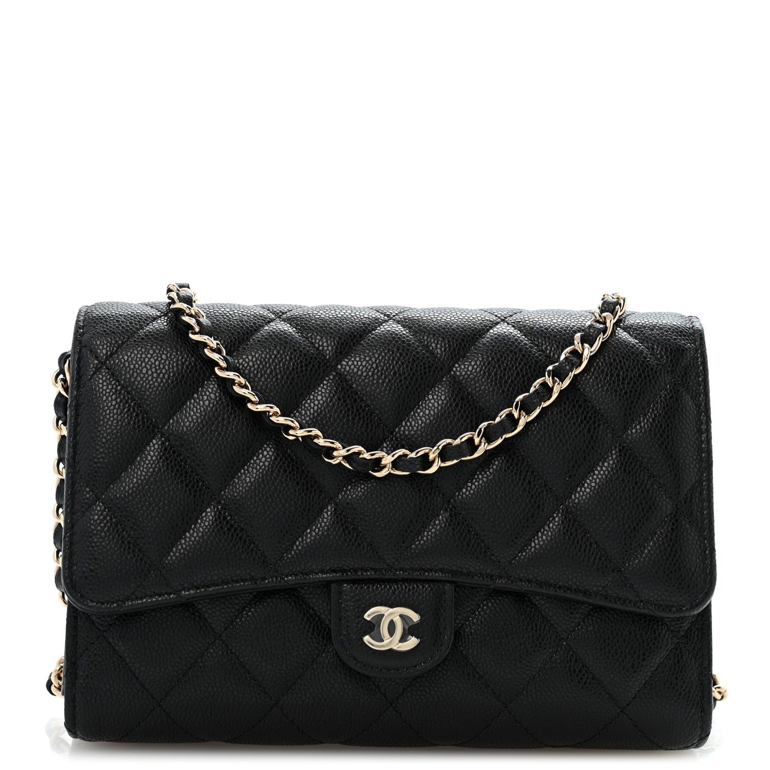 Chanel Caviar Quilted Compact Wallet On Chain WOC Black 1 of 13