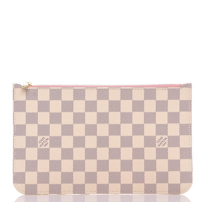 Louis Vuitton Damier Azur Neverfull MM GM Pochette Rose Ballerine 1 of 6