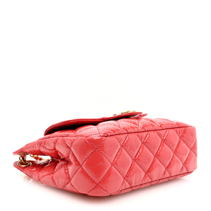 Chanel Shiny Crumpled Calfskin Quilted Small Wavy CC Hobo Red 4 of 10