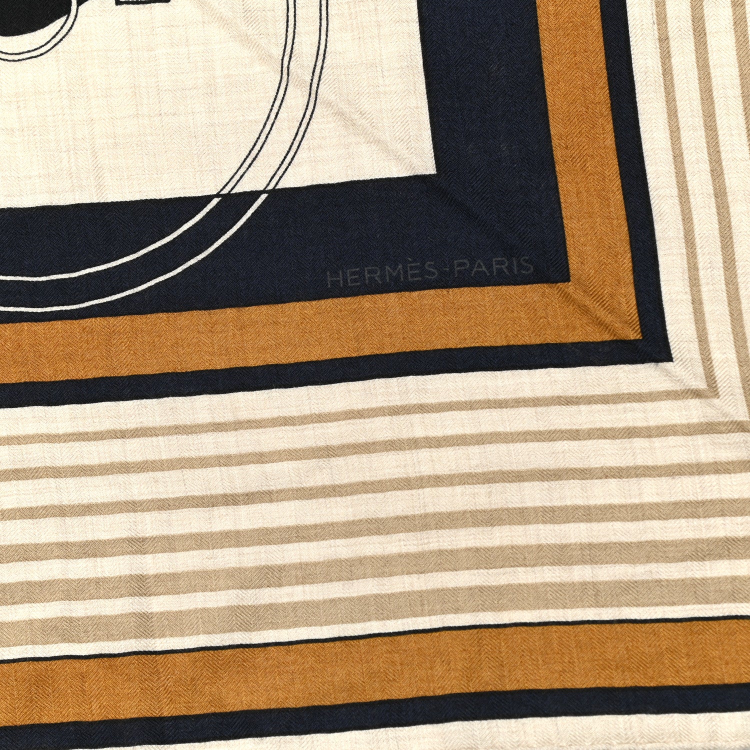 Hermes Cashmere Silk Ex-Libris Giant Triangle Scarf Natural Black
