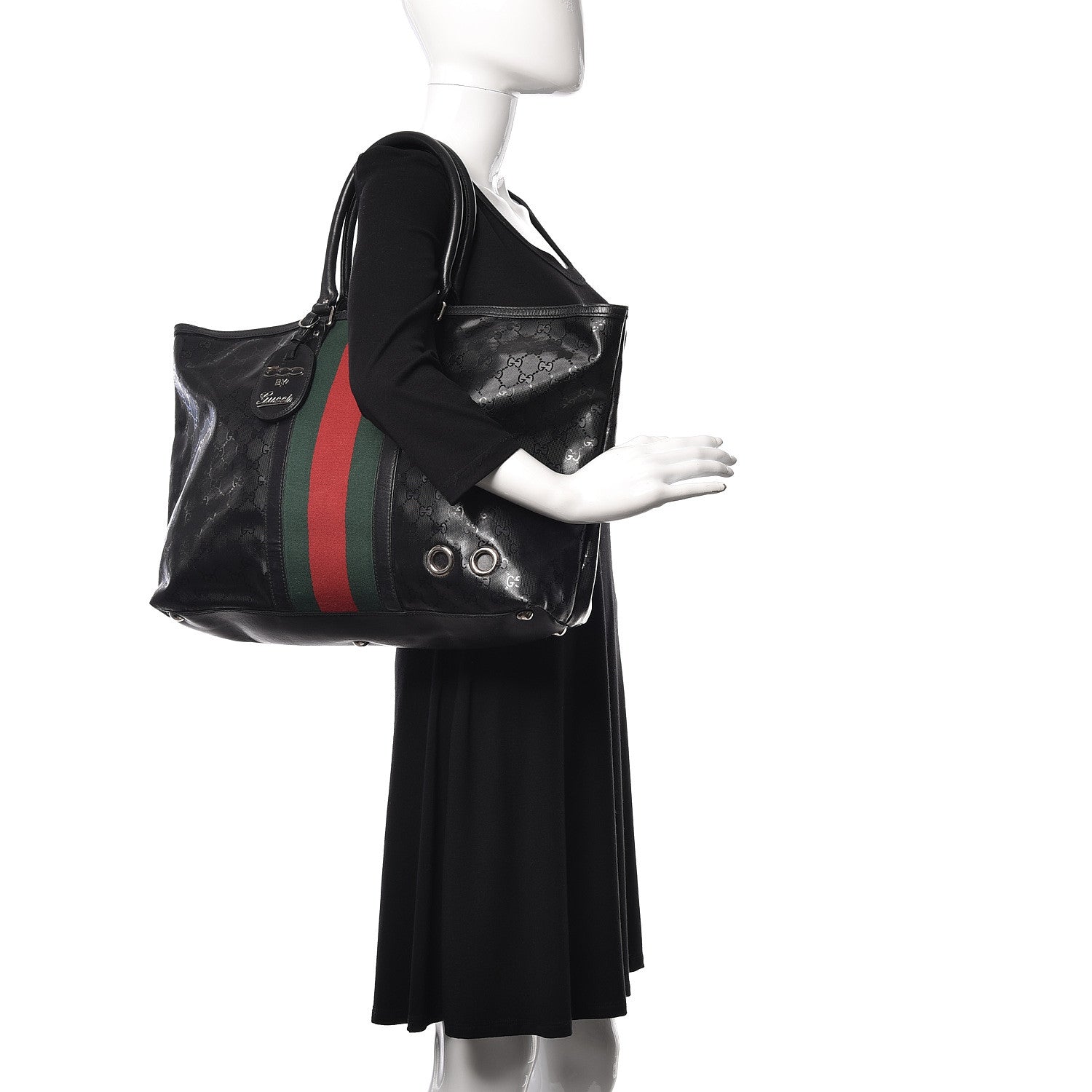 Gucci Imprime Monogram Web 500 Tote Black 2 of 15