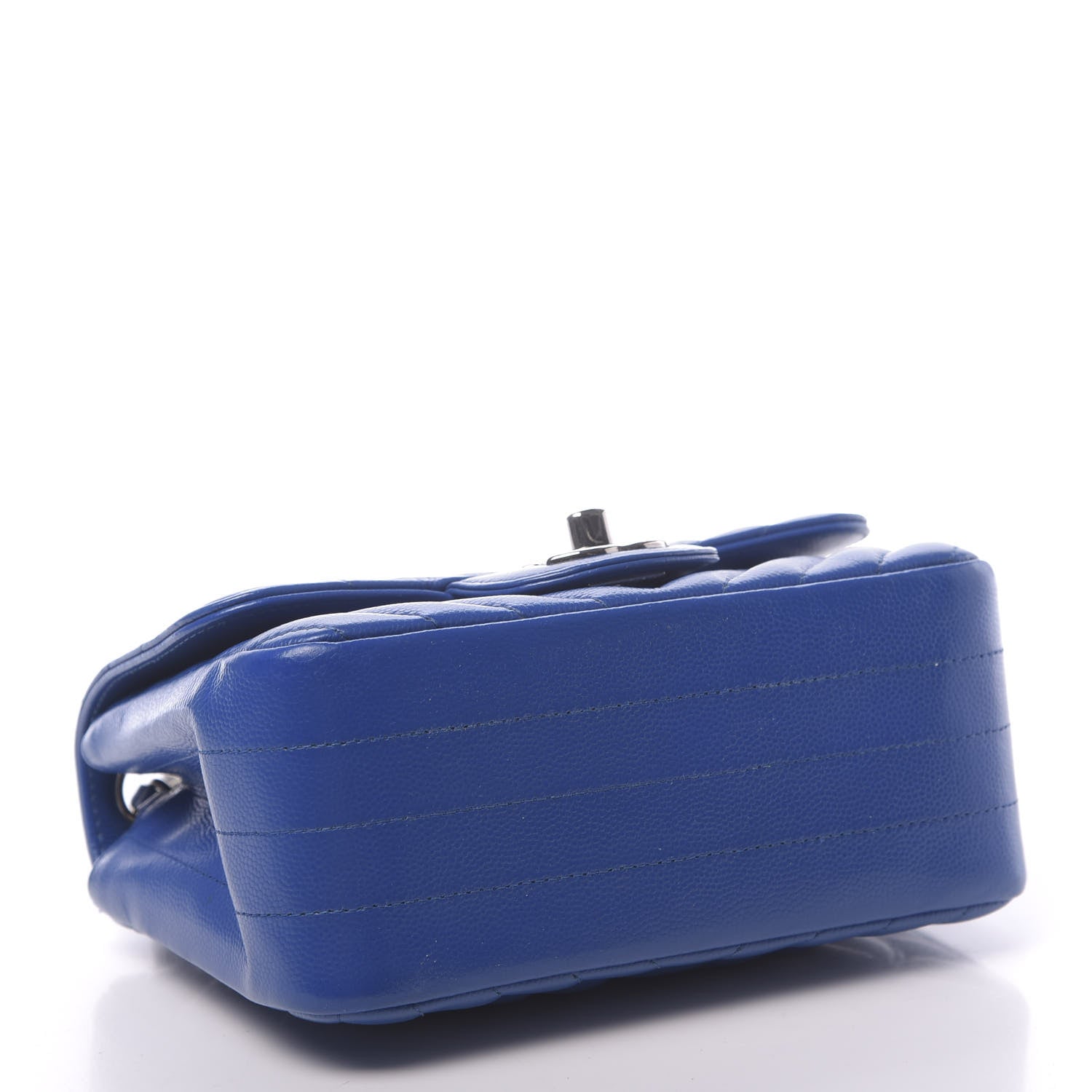 Chanel Caviar Chevron Quilted Mini Square Flap Blue 4 of 10