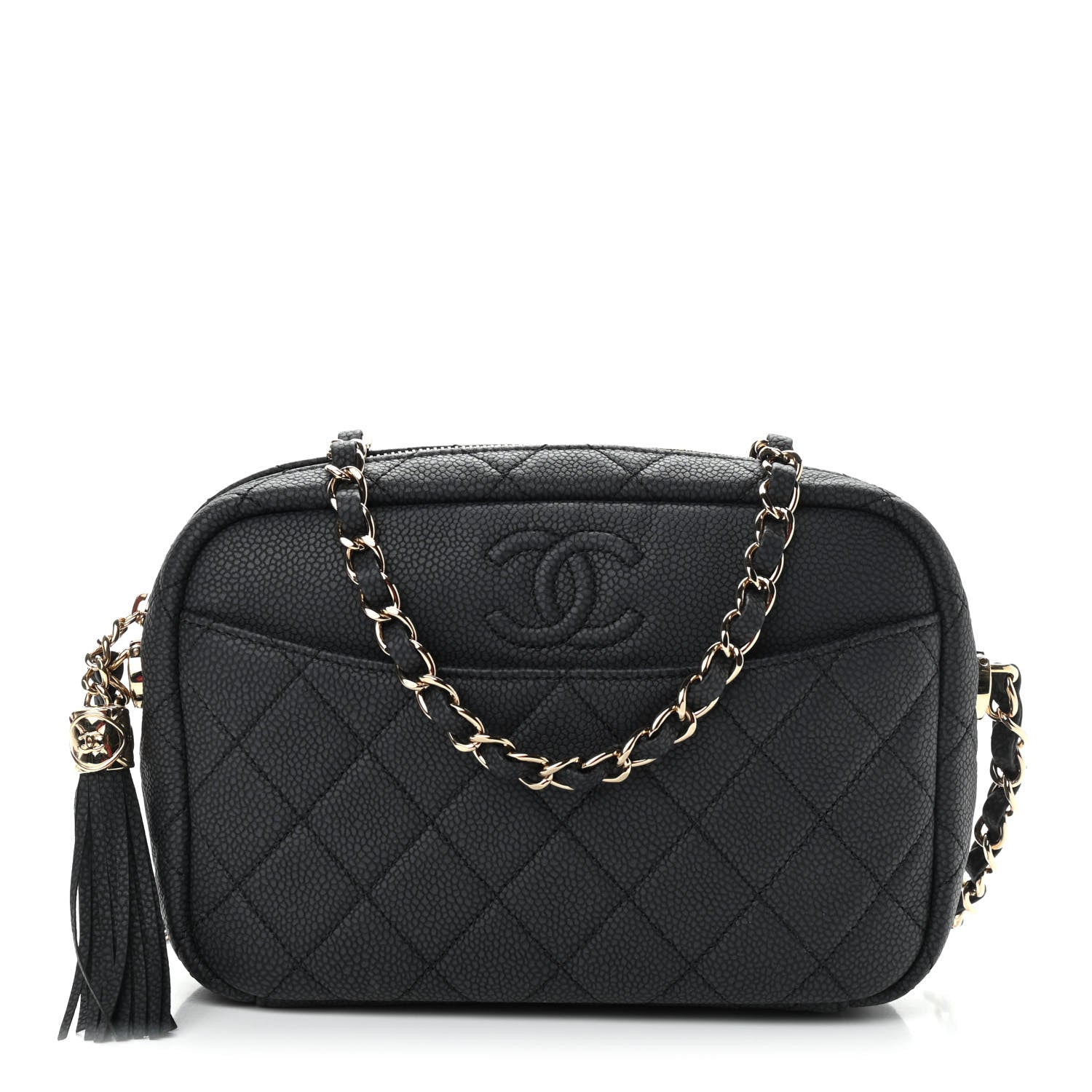 Chanel Iridescent Caviar Quilted Small Coco Tassel Camera Case Black 1 of 10