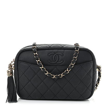 Chanel Iridescent Caviar Quilted Small Coco Tassel Camera Case Black 1 of 10