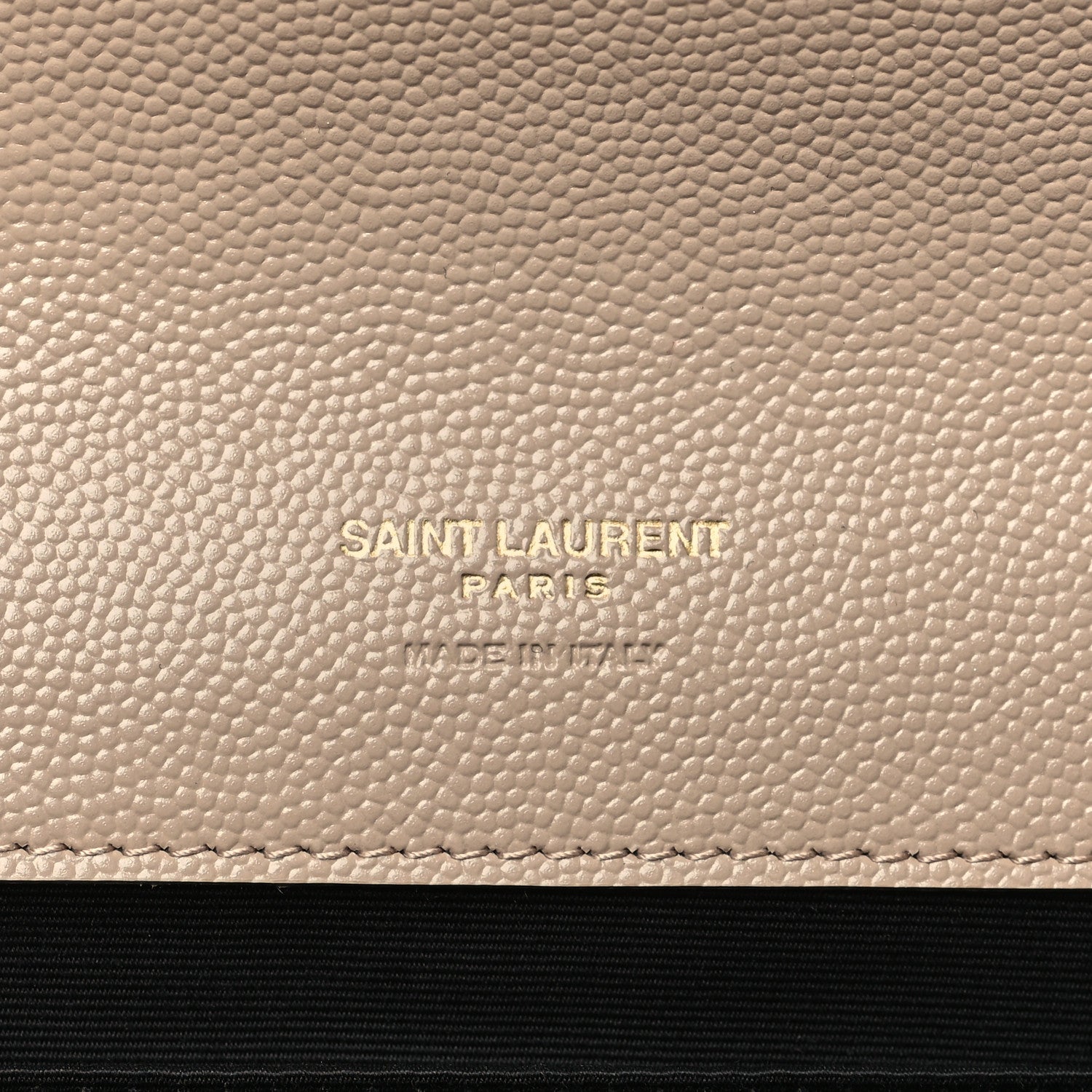 Saint Laurent Grain De Poudre Textured Mixed Matelasse Triquilt Monogram Clutch Dark Beige 6 of 11