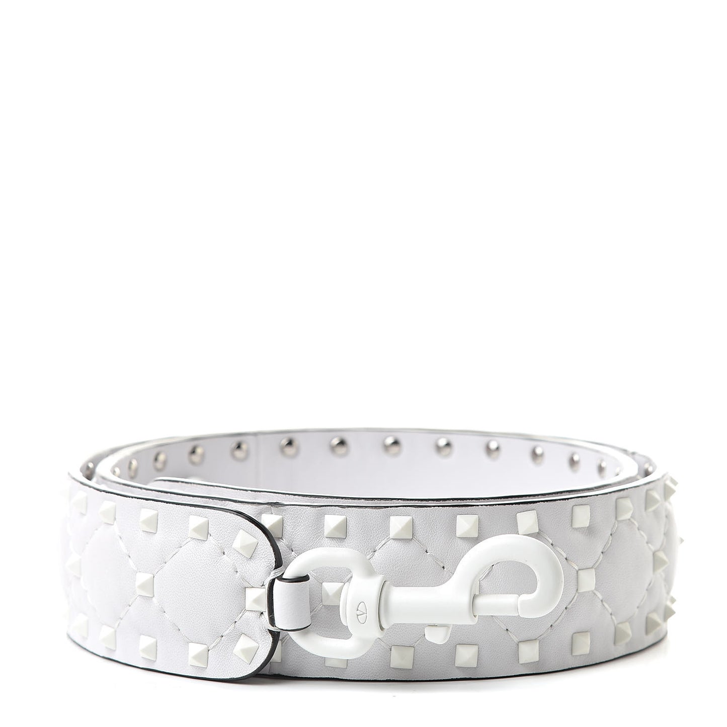 Lambskin Free Rockstud Spike Shoulder Strap Optic White