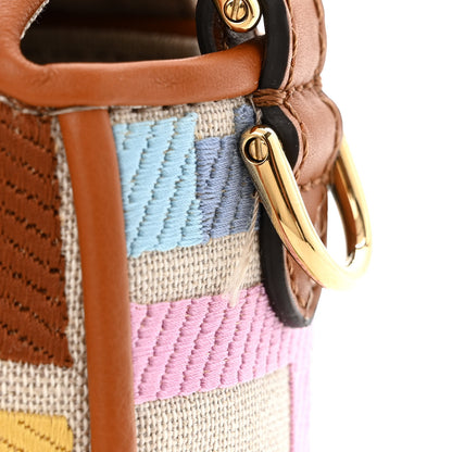 Fendi Kuban Canvas Vitello King FF Embroidered Baguette Grezzo Multicolor 11 of 12