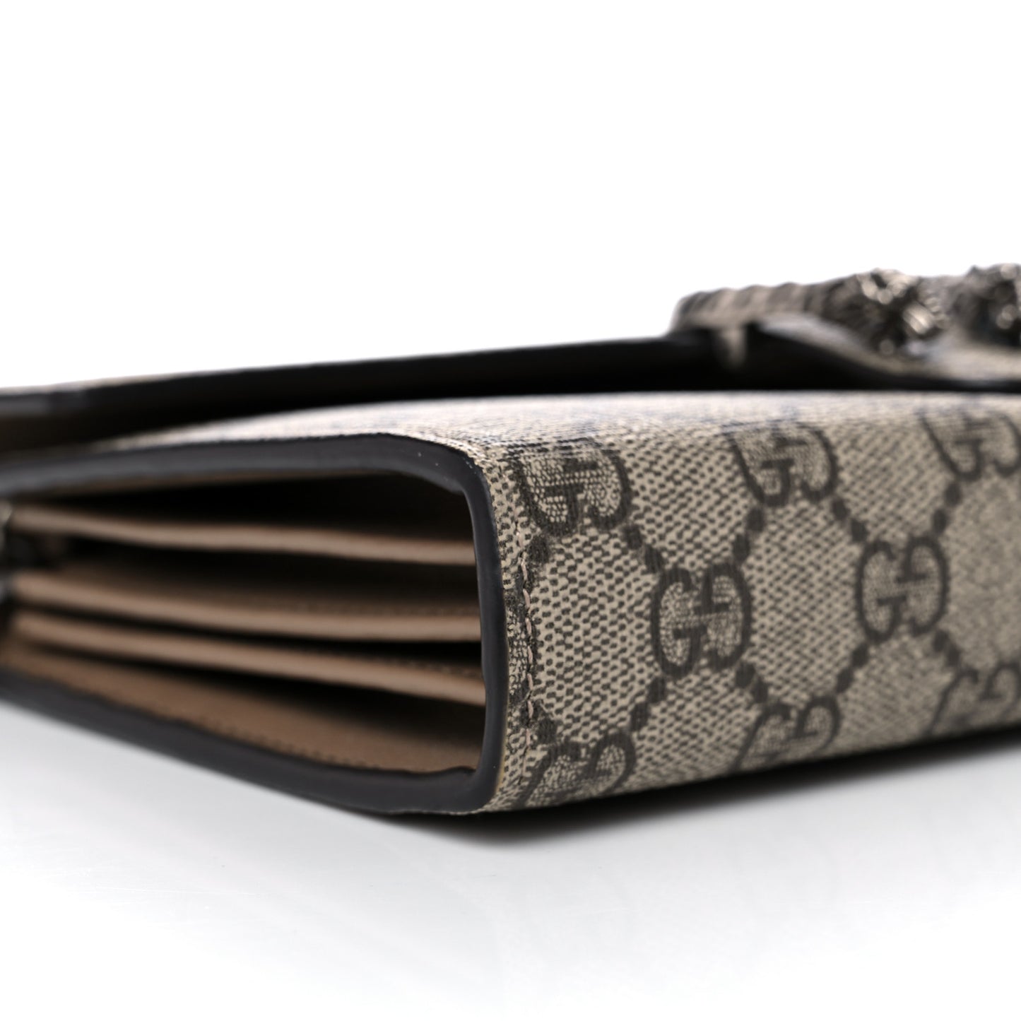 GG Supreme Monogram Mini Dionysus Chain Wallet Beige Taupe