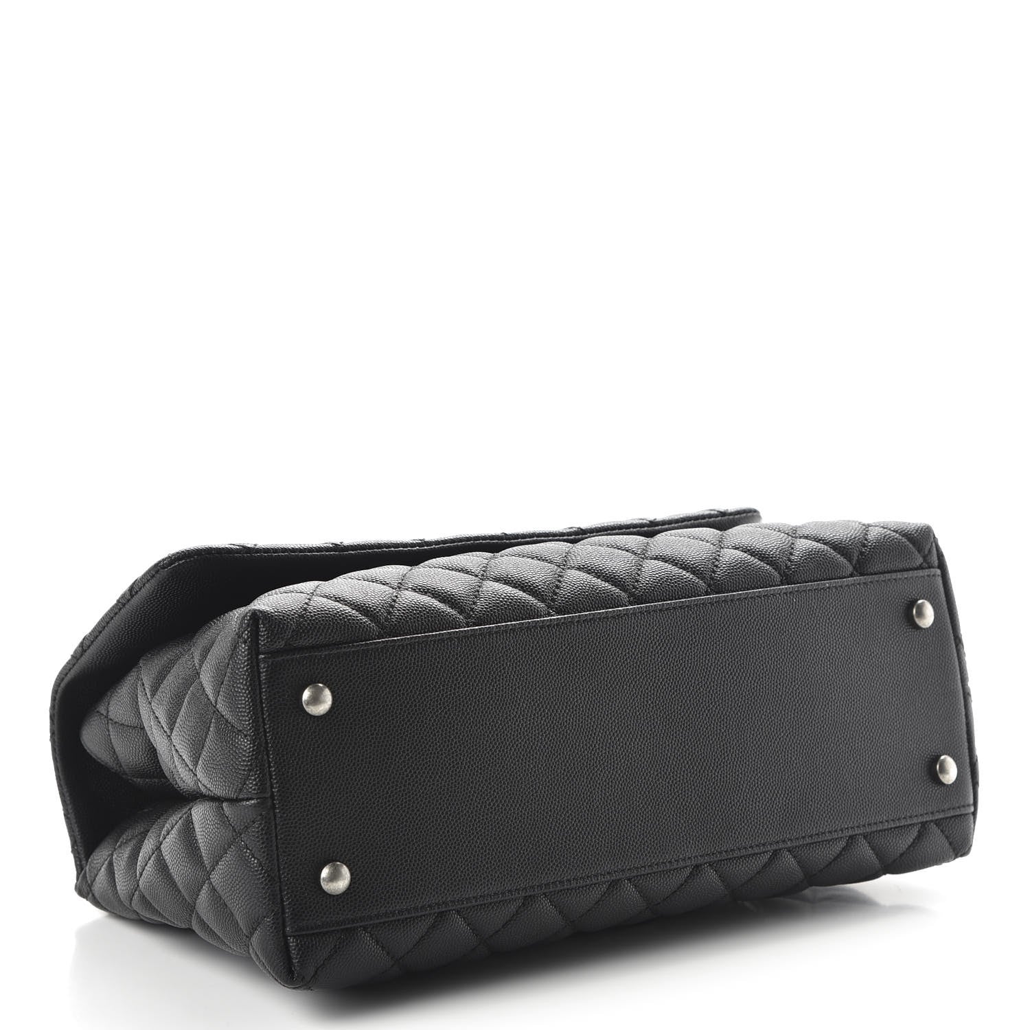 Chanel Caviar Lizard Embossed Quilted Small Coco Handle Flap Black 3 of 10