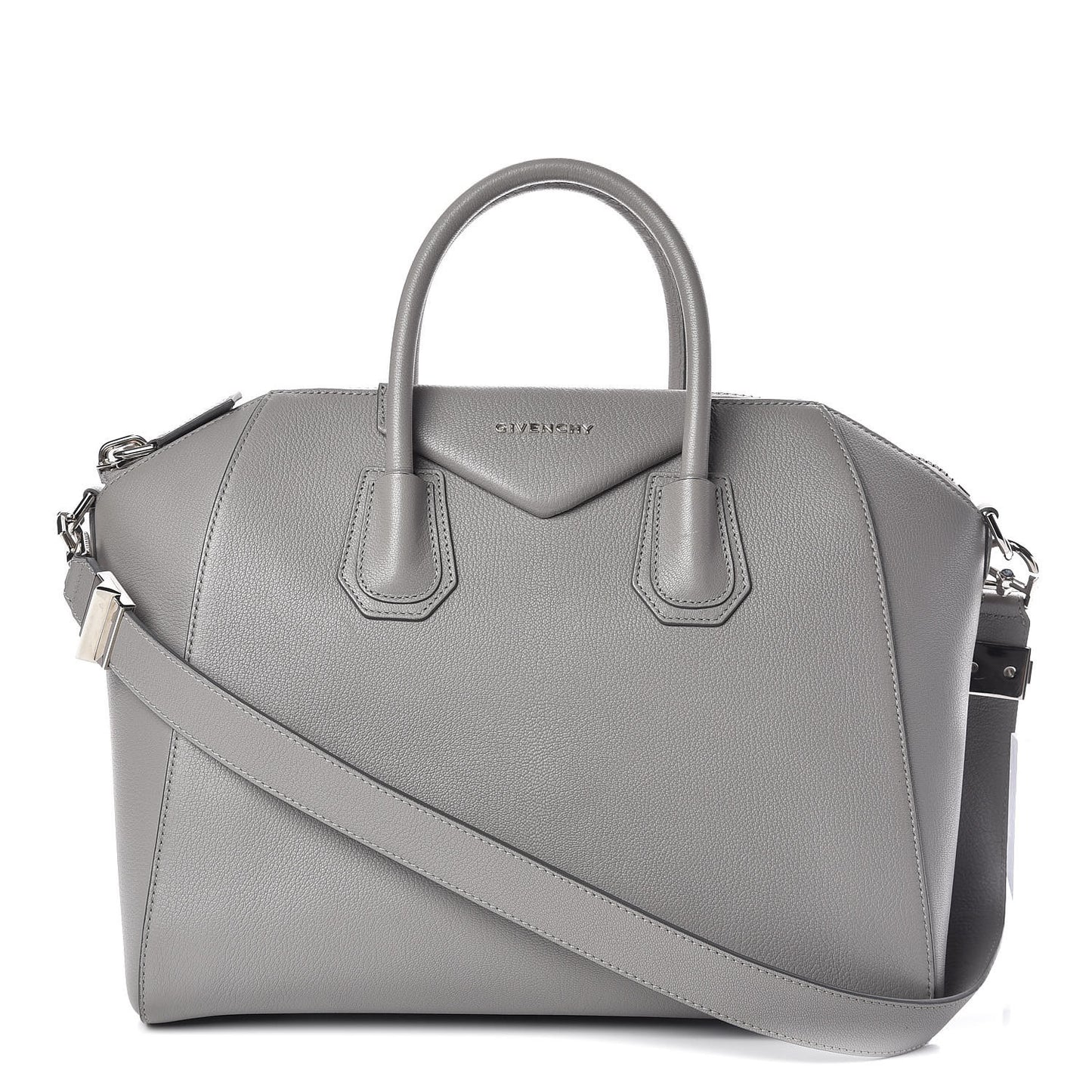 Sugar Goatskin Medium Antigona Pearl Grey