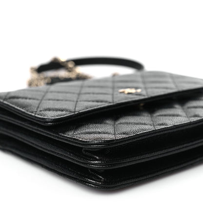 Chanel Caviar Quilted Square Wallet On Chain WOC Black 8 of 10