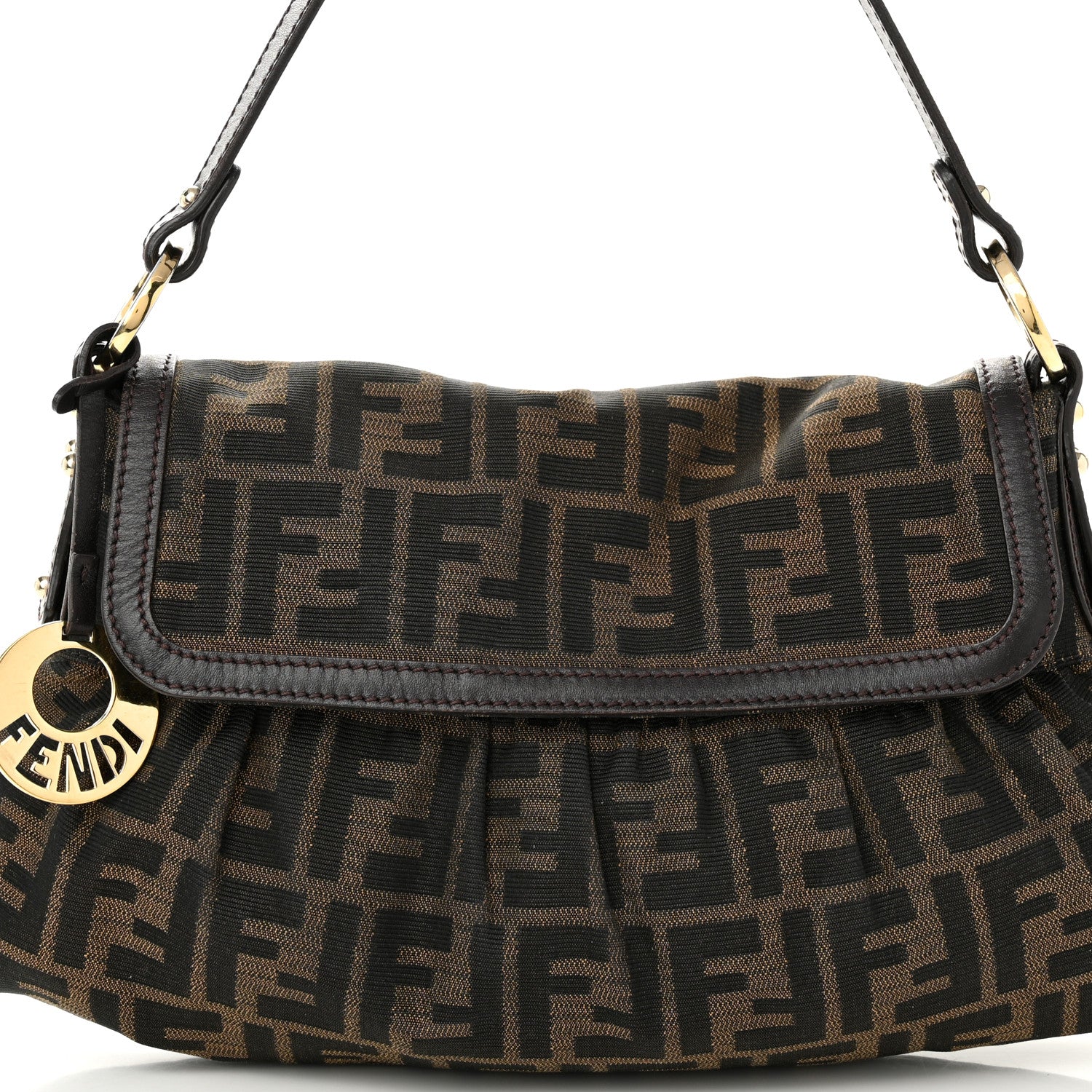 Fendi Zucca Small Chef Shoulder Bag Tobacco 9 of 14