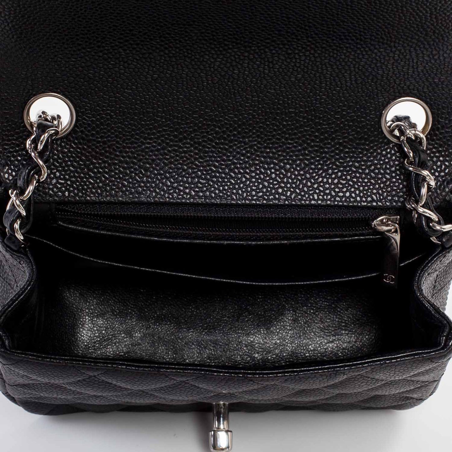Caviar Quilted Mini Flap Black SHW