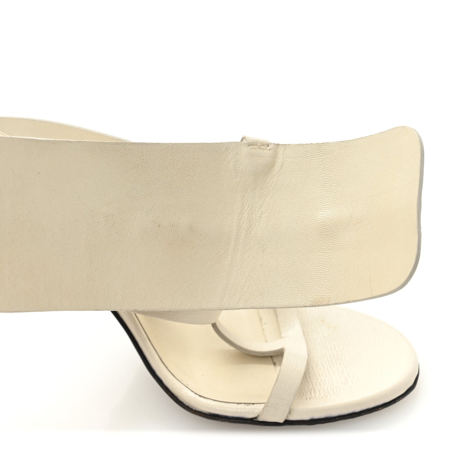 Calfskin Ursula Ankle Wrap Caged Sandals 37.5 Mystic White