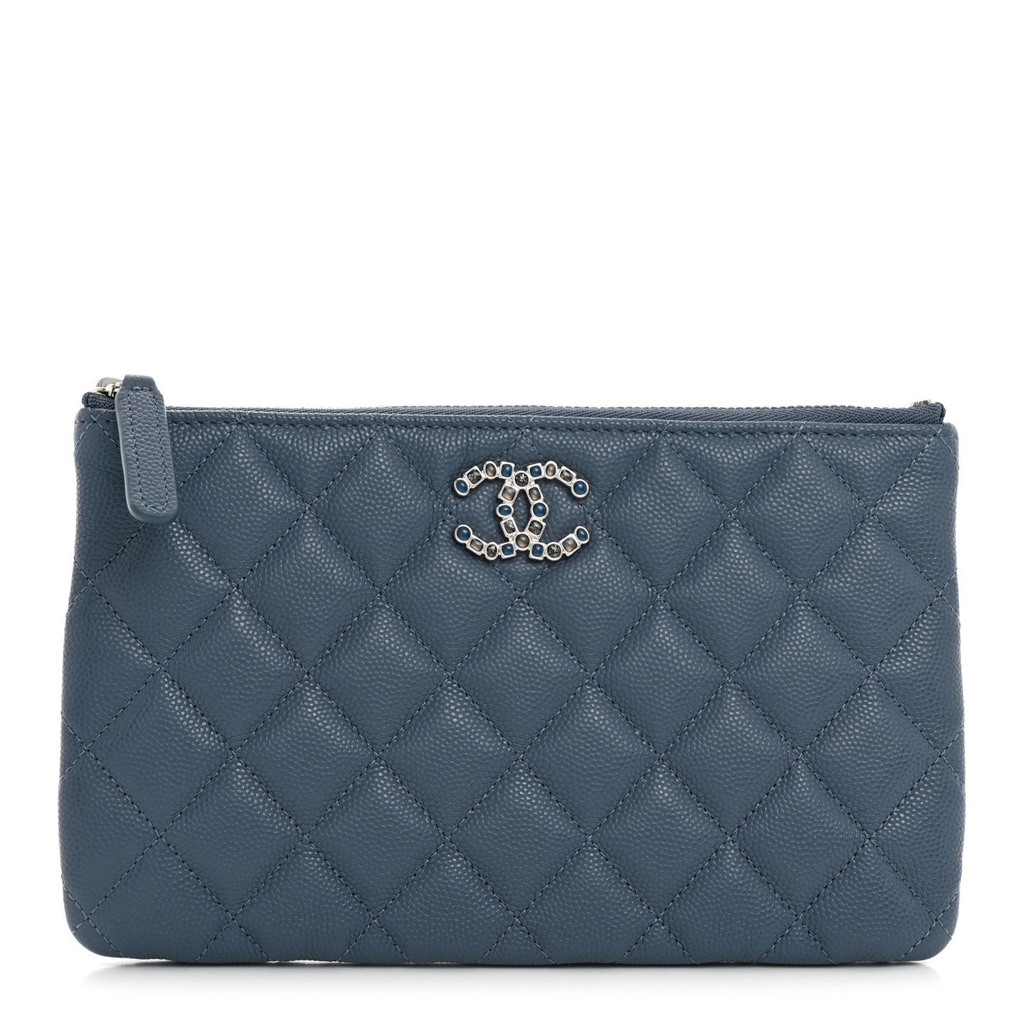 Caviar Quilted Coco Candy Small Cosmetic Case Blue