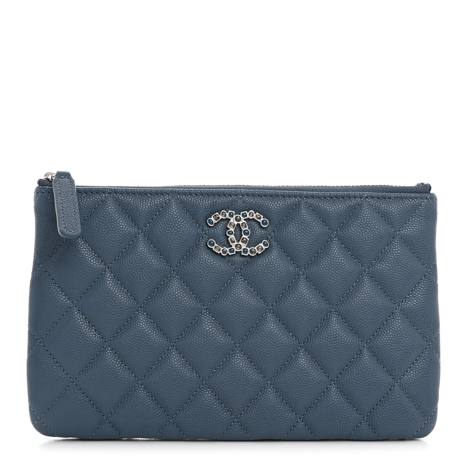 Chanel Caviar Quilted Coco Candy Small Cosmetic Case Blue 1 of 7