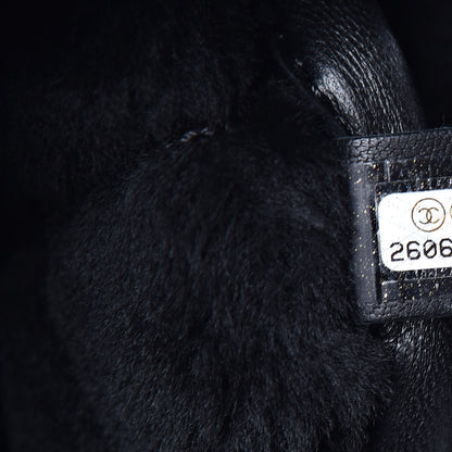 Chanel Lambskin Shearling Quilted CC Backpack Black 9 of 9