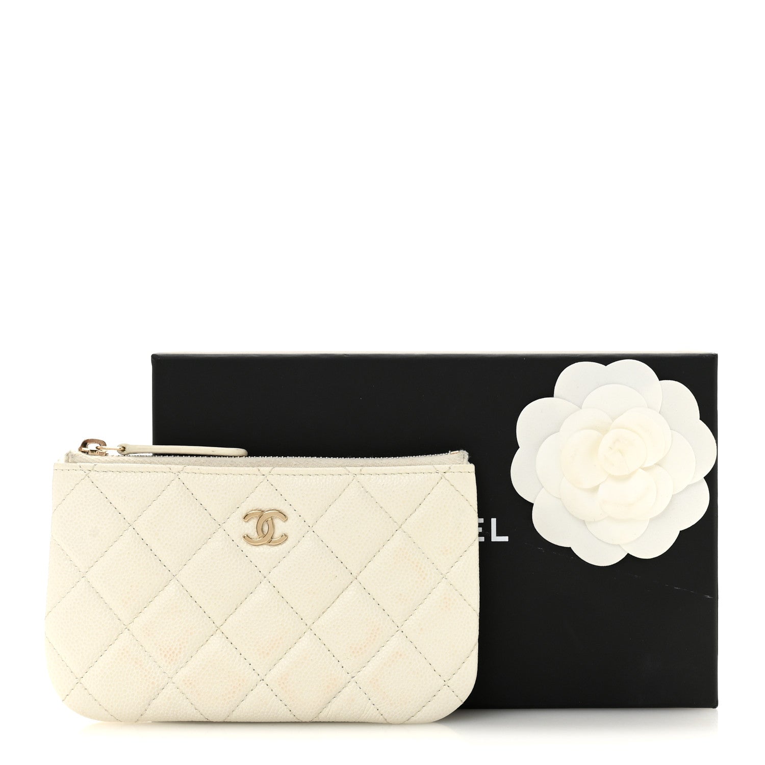 Chanel Caviar Quilted Small Pouch White 11 of 11