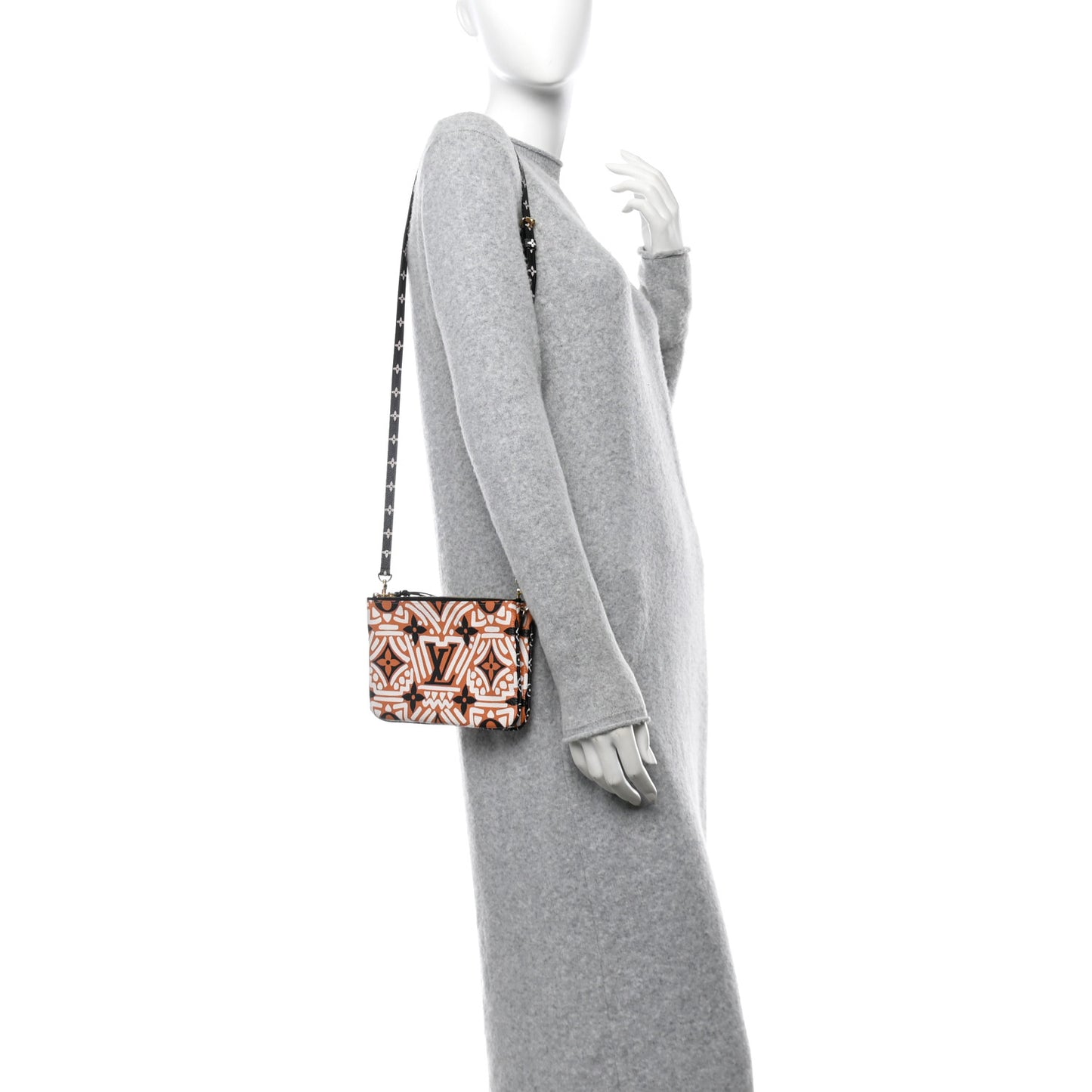 Monogram Giant Crafty Double Zip Pochette Creme Caramel