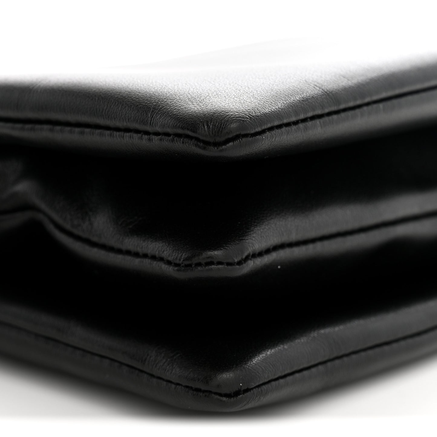 Smooth Lambskin Trio Flap Crossbody Bag Black