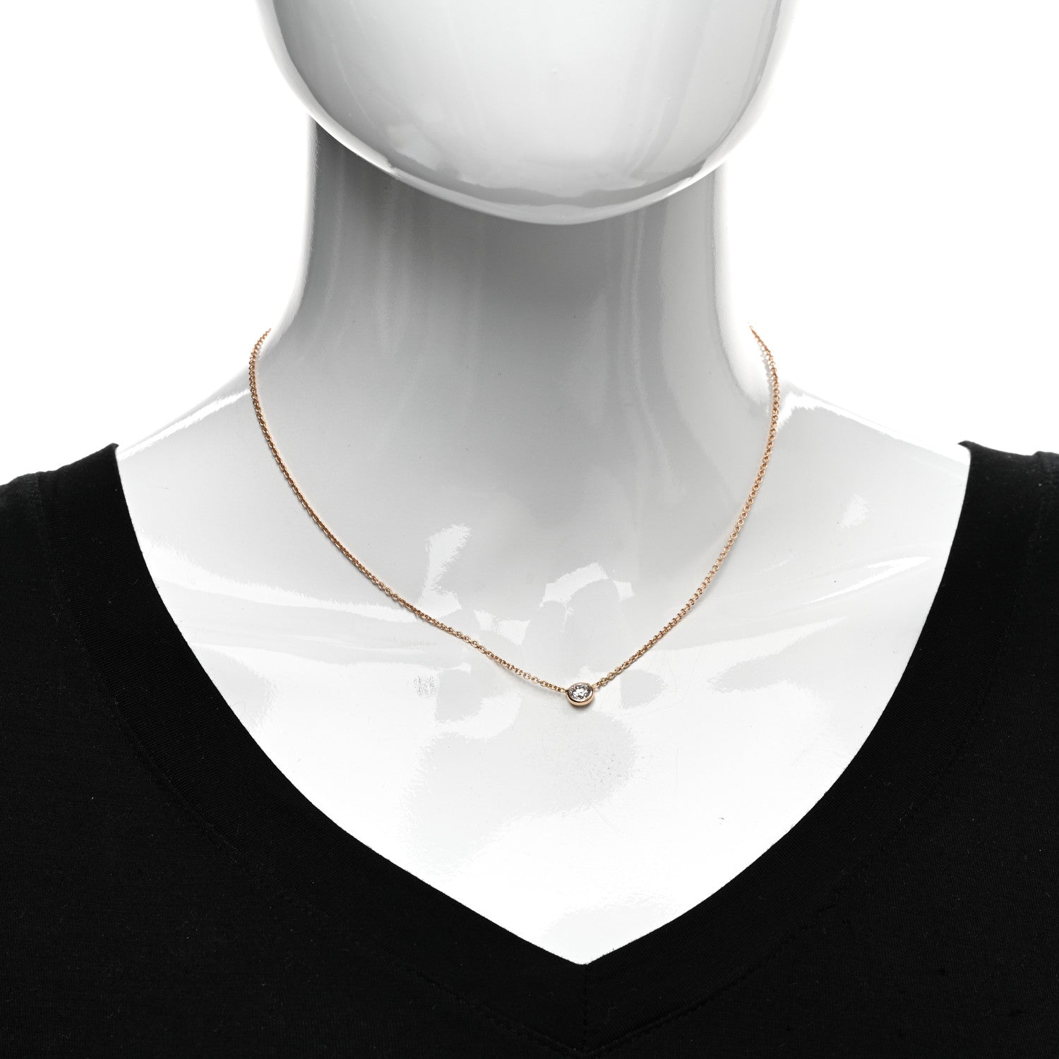 Roberto Coin 18K Rose Gold Diamond .40ct Diamonds by the Inch Pendant Necklace 2 of 4