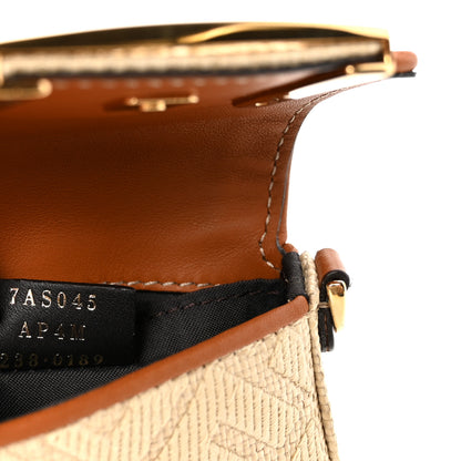 Fendi Raffia Vitello King Lucido FF Embroidered Nano Maxi Buckle Baguette Charm Alchemy Brandy 7 of 11