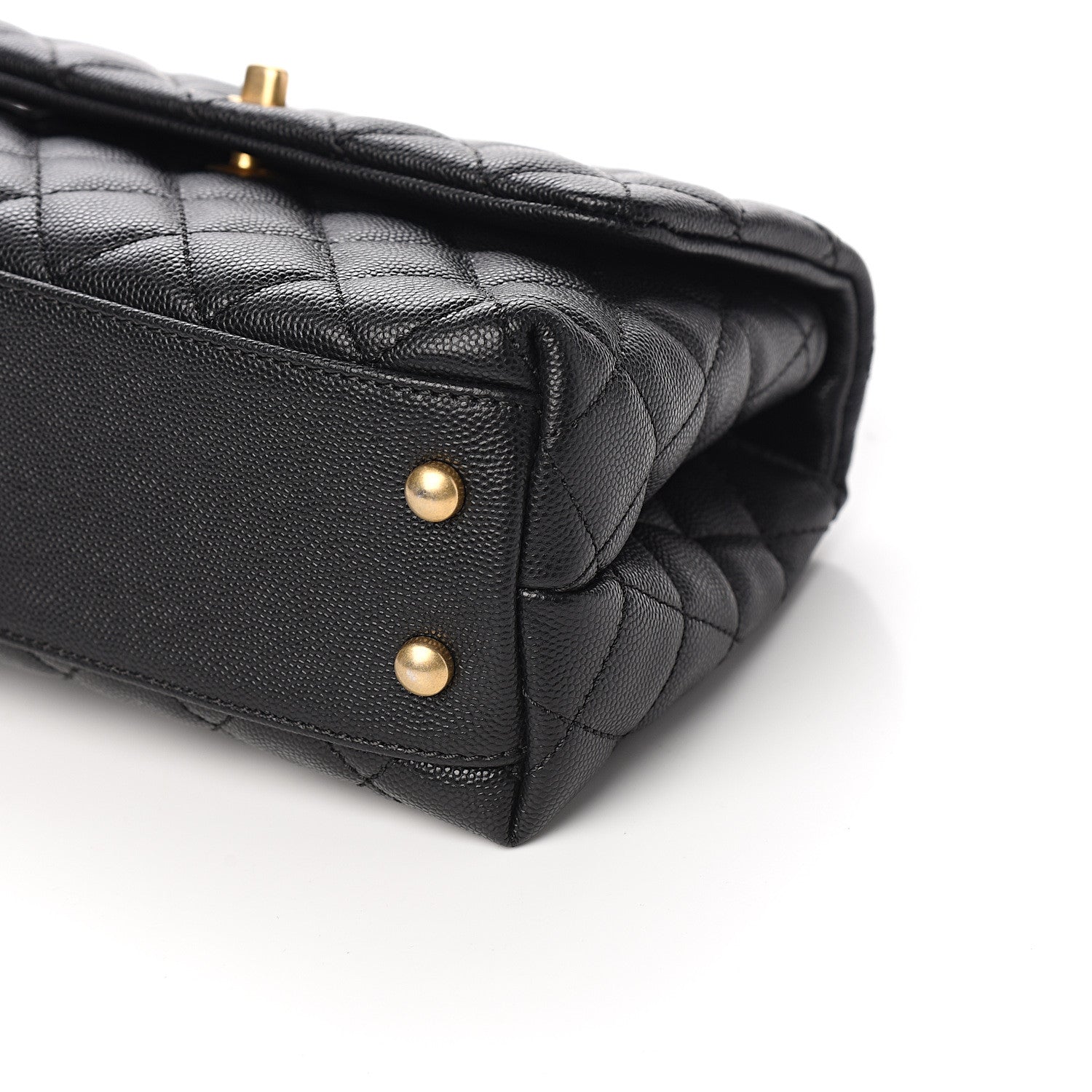 Chanel Caviar Lizard Embossed Quilted Mini Coco Handle Flap Black 8 of 9