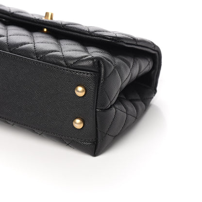 Chanel Caviar Lizard Embossed Quilted Mini Coco Handle Flap Black 8 of 9