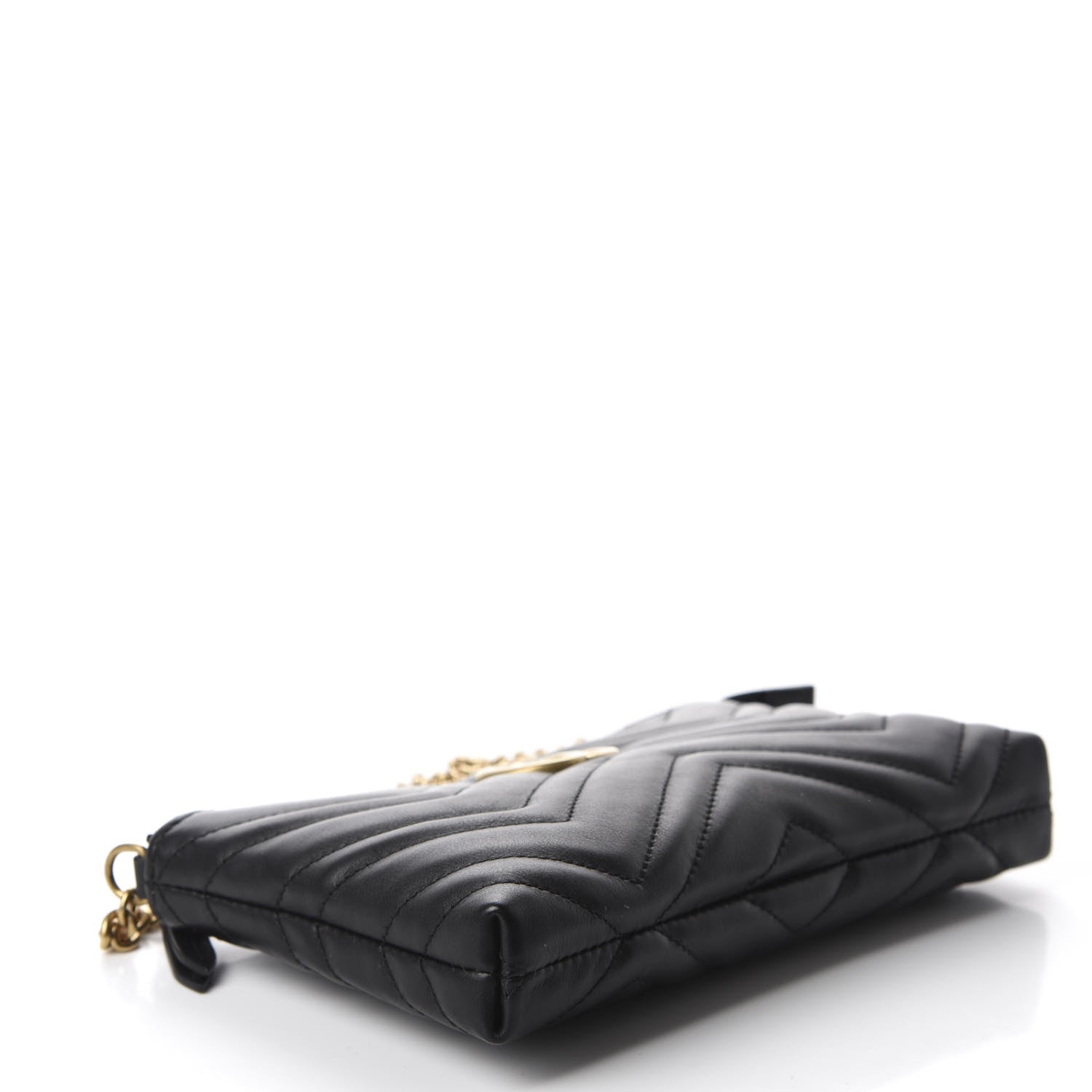 Gucci Calfskin Matelasse Mini GG Marmont Chain Bag Black 4 of 11
