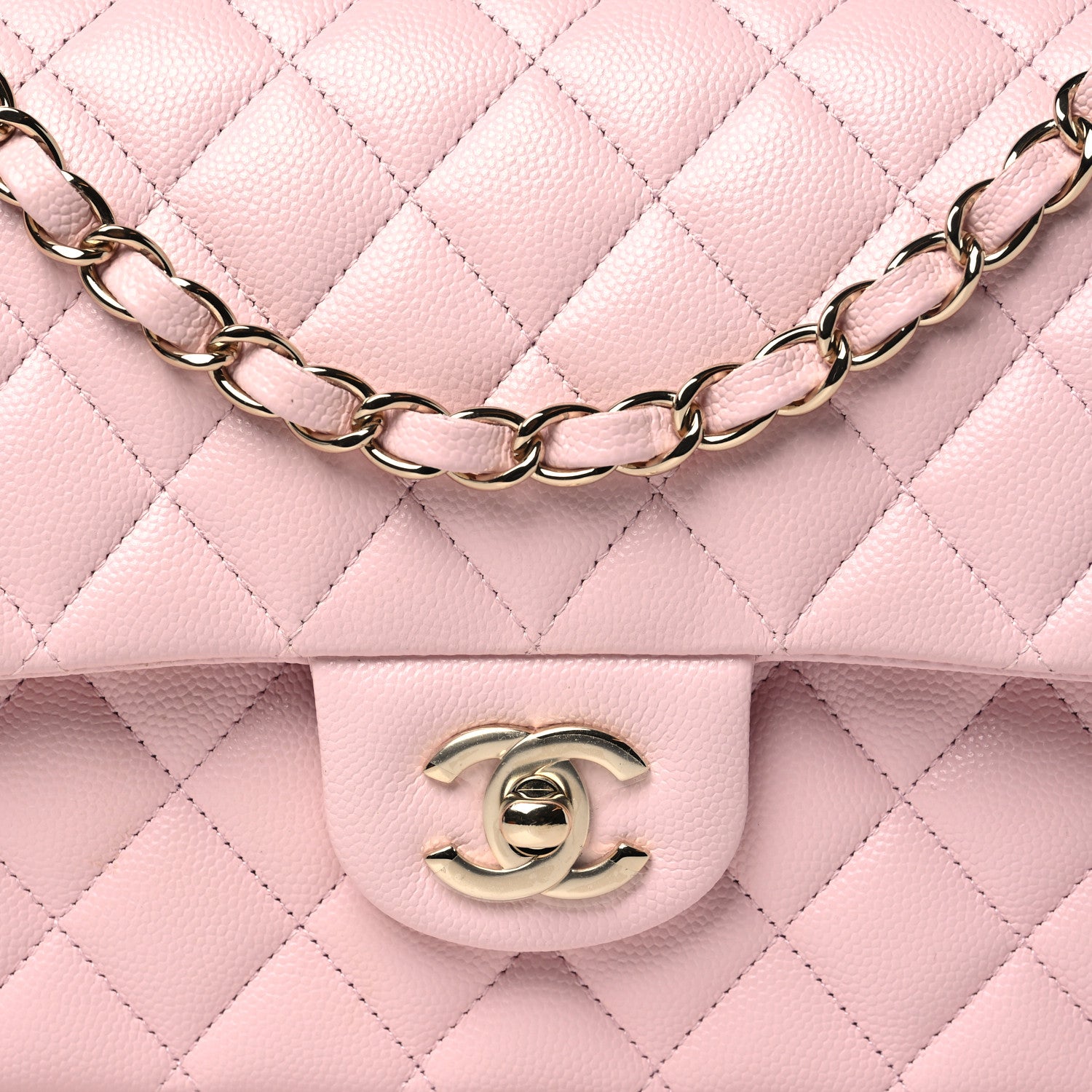 Chanel Caviar Quilted Medium Double Flap Light Pink 8 of 11