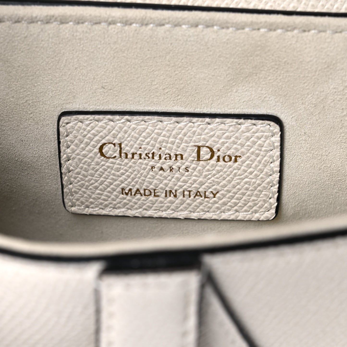 Grained Calfskin Mini Saddle Bag White
