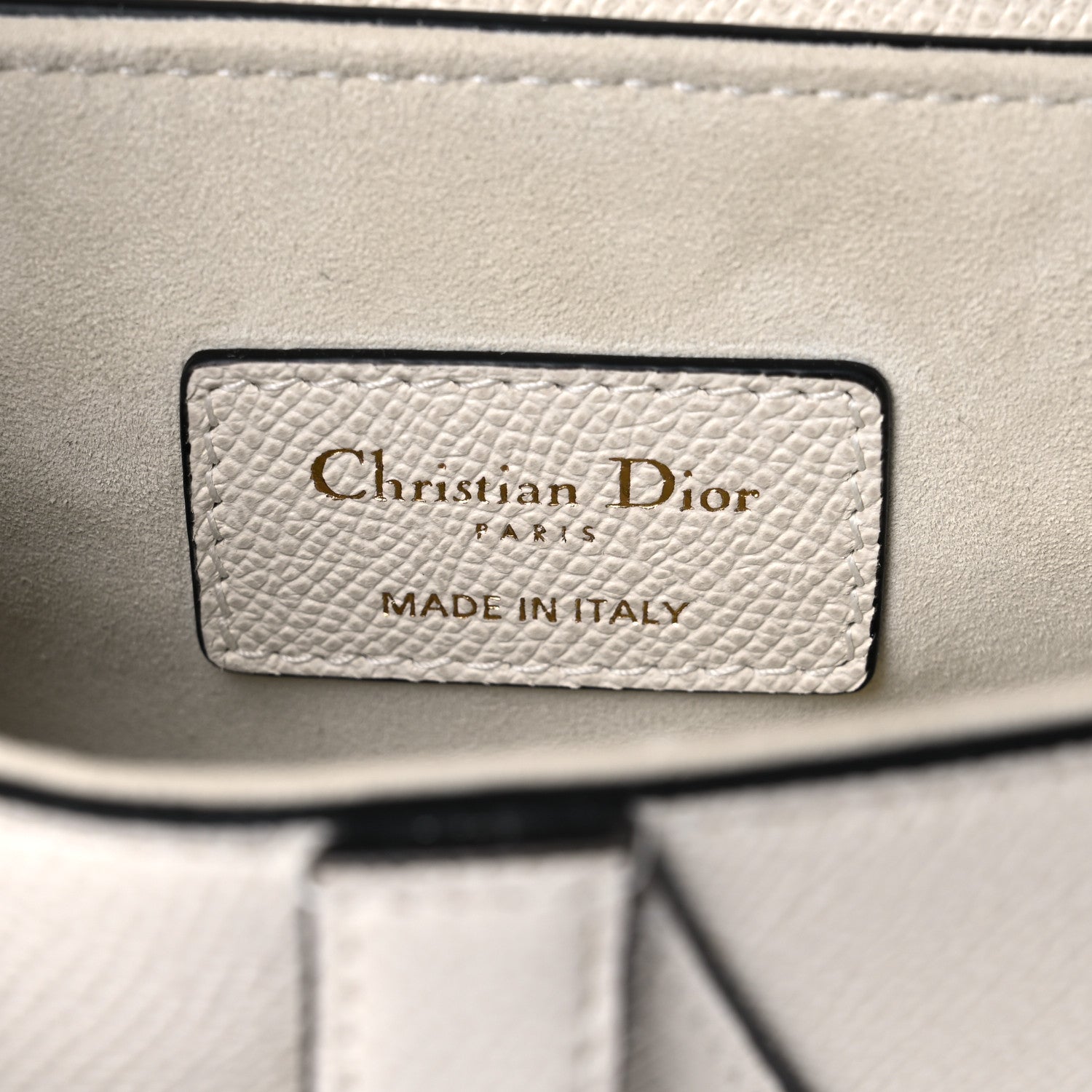 Christian Dior Grained Calfskin Mini Saddle Bag White 6 of 10