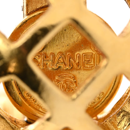 Chanel Metal CC Bird Cage Drop Clip On Earrings Gold 3 of 5