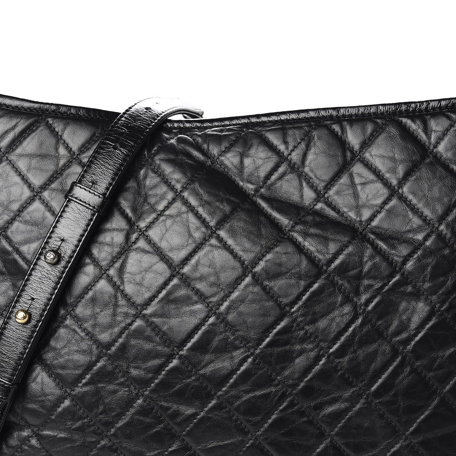 Chanel Aged Calfskin Quilted Maxi Gabrielle Hobo Black 9 of 16