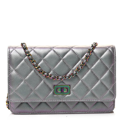 Chanel Iridescent Lambskin Quilted Reissue Wallet On Chain WOC Light Purple 1 of 9