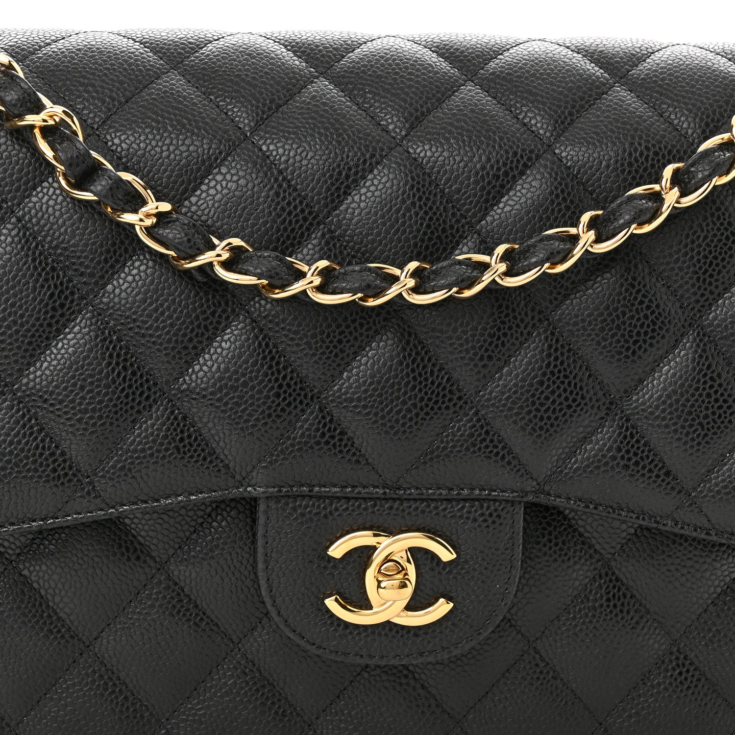 Chanel Caviar Quilted Jumbo Double Flap Black 7 of 9