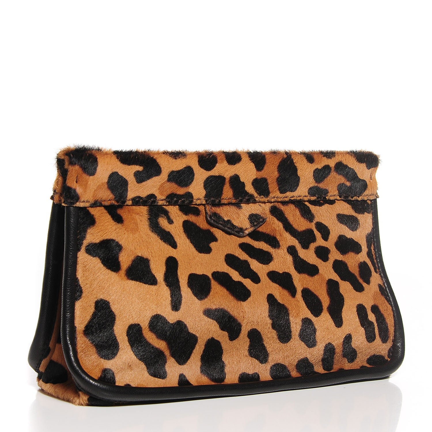 Prada Calf Hair Leopard Print Clutch Miele 3 of 10
